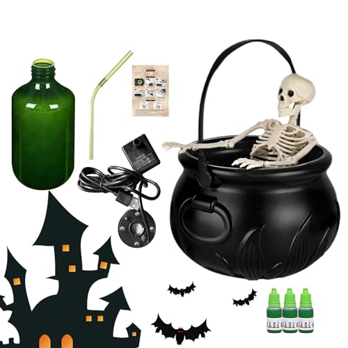Decoración De Caldero De Halloween,Caldero Negro Tipo Vintage con Difusor para Decoración | Juego Completo de Cazo para Fiestas Ambiente Interior Exterior Sala Hogar Festivo