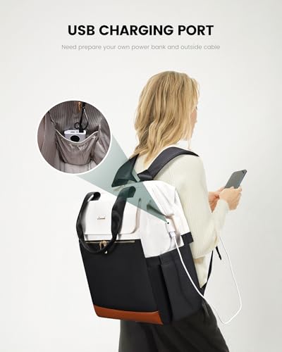 Image of LOVEVOOK 18 Inch Laptop Backpack for Women, Large Capacity Travel Backpack with Organizer Bag, Waterproof Carry on Backpack Purse Work Bag with USB Port for College Teacher Nurse, 2PCS