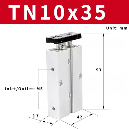 Cilindros de aire compactos con diseño de doble acción y carrera variable de 10mm 2
