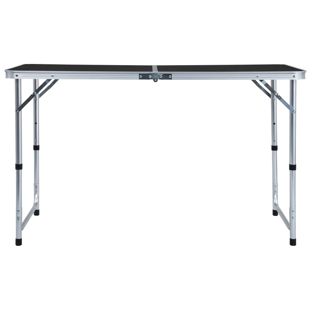 Faltbarer Campingtisch, 120 x 60 cm, graues Aluminium, leichtes tragbares Design für Outdoor-Freizeitaktivitäten, Wandern, Picknicks und Campingmöbel, ideal für Reisen und Abenteuer