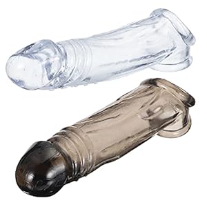 EXCEART 2Pcs Siliconen Condoom Mouw Tanden Cover Sleeve Penis Cover Cock Extender Mannelijk Speelgoed