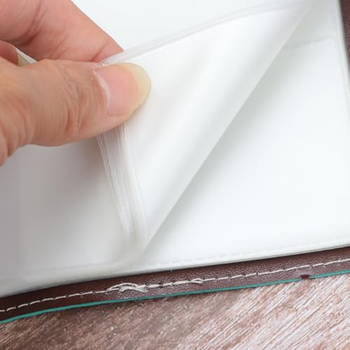 Libro de tarjetas SECFOU con 120 ranuras de cuero PU para oficina 3