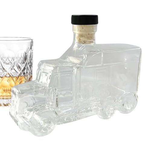 Decantador de whisky – Botella vintage de 6 pulgadas | Soporte de vino hecho – Contenedor de licor decorativo con tapón para el hogar, cocina y bar, ideal para fiestas, bodas, cumpleaños y servir