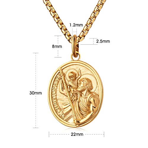 St Saint Christopher Michael Medal Pendant Necklace Jewelry for Men Women 60cm3