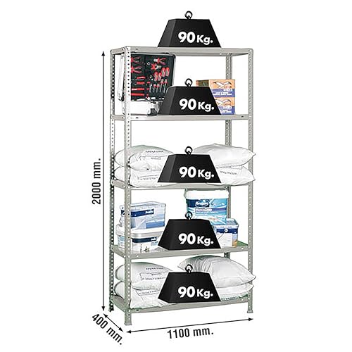 Estantería de almacenaje con tornillos SimonRack de 2000x1100x400 mm y 5 estantes 4