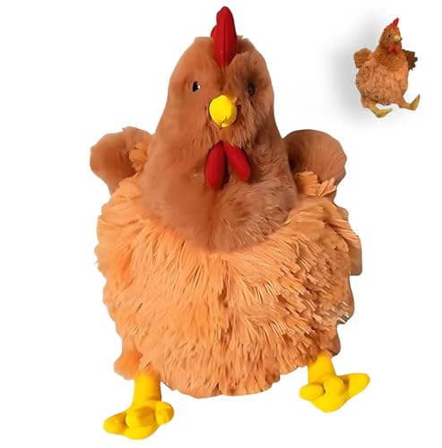 DvBCNMe Huhn Kuscheltier, 22 cm Weiche Plush Kuscheltier Huhn, Simulation Tier HüHnchen Haustiere, Realistische Wilde HüHnchen Plush Spielzeug, Spiele FüR Jungen Und MäDchen Und Ostergeschenke
