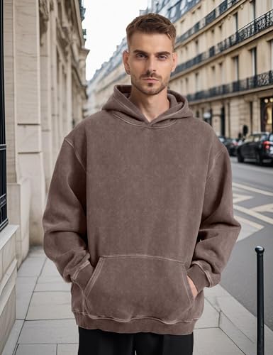 Image of Hatant Oversized Hoodie Sweatshirts for Men Couples Heavyweight Hoodies Pullover Vintage Mens Acid Wash Sweaters Clothes 2026