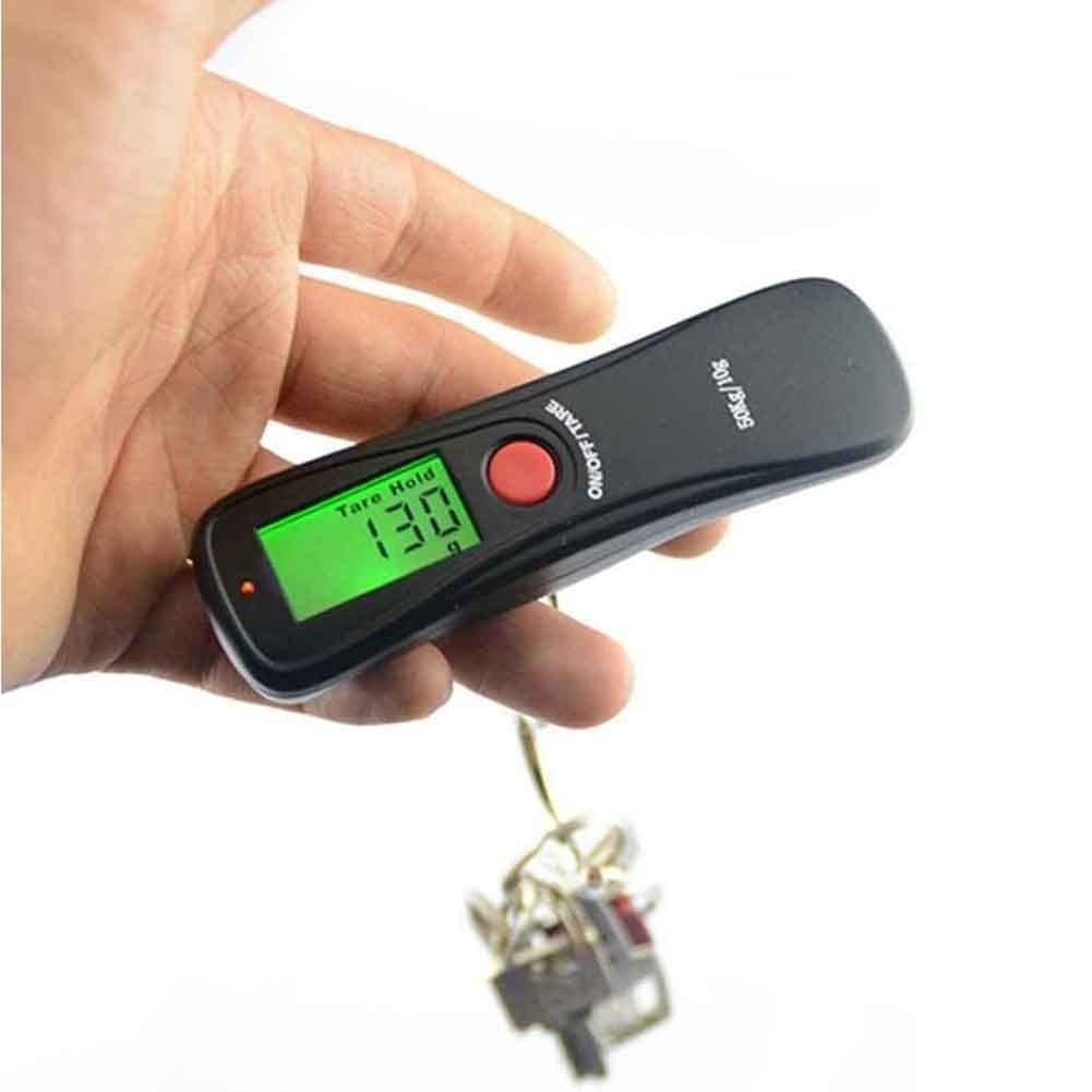 Tragbare digitale Gepäckwaage Hängende Kofferwaage 110 lb / 50 kg Kapazität Angeln mit einem Gewicht von Steelyard, Schwarz Waagen