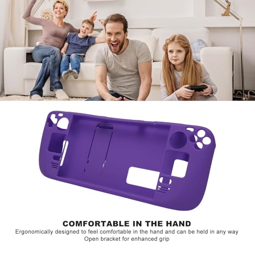 VBESTLIFE Funda con Función Atril para Steam Deck, Funda Protectora con Soporte para PC a Prueba de Golpes y Agarre Ergonómico Compatible con Dispositivos Portátiles Steam Deck (morado oscuro) - imagen 3