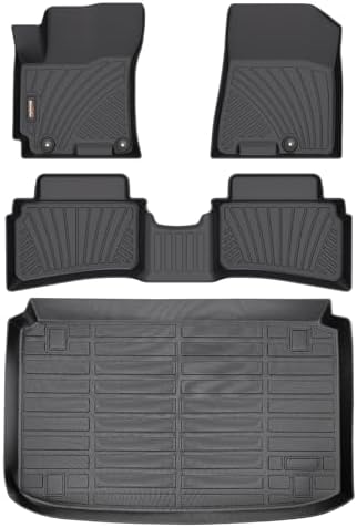 Motor Trend ChromeTech Car Floor Mats Full Set - Durable Rubber Floor Mats For Cars With Two Tone Accent, All Weather Interior Protection For Front And Rear With Non-Slip Backing, Black - Foto 14