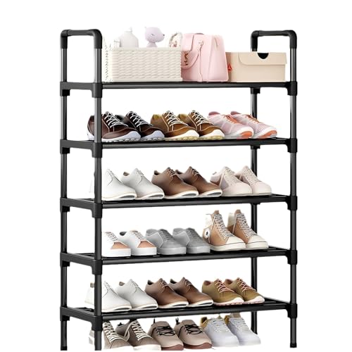 Étagère à chaussures en métal compacte pour optimiser le rangement d'un placard - 2