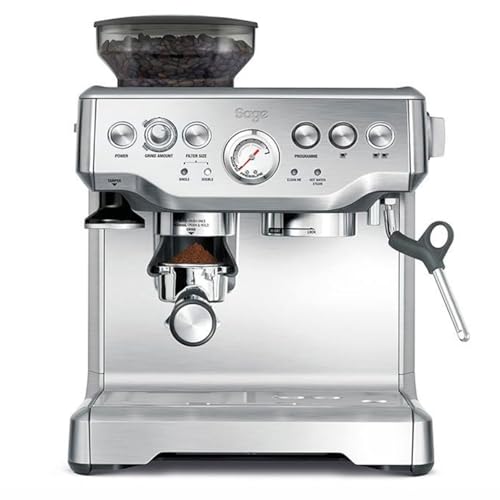 Sage - The Barista Express - Kaffeemaschine mit manuellem Milchaufschäumer & integriertem Mahlwerk - 16 Mahlgradeinstellungen, automatisches Mahlen, individueller Milchschaum - Gebürsteter Edelstahl