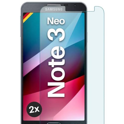 moex Cristal Templado Transparente Compatible con Samsung Galaxy Note 3 Neo, película Protectora de Pantalla inastillable, blindada, 2 Piezas