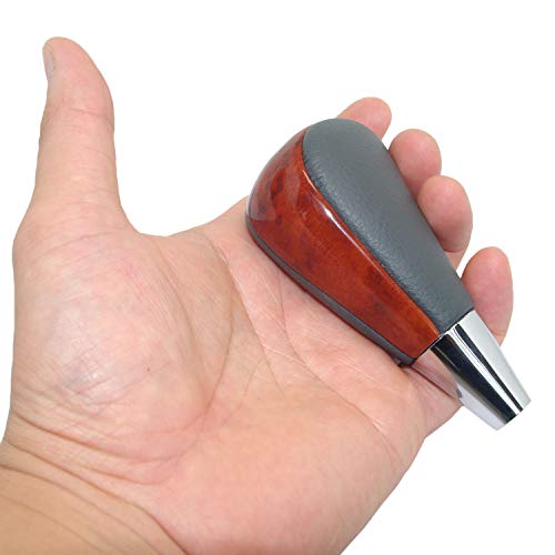 Pursuestar Brown Wood Dark Gray Leather Gear Shift Knob Compatible For Lexus Camry Crown Rav4 Landcruiser Hiace Sienna Tundra Sequoia 4Runner Mazda M81.25 #TOP4