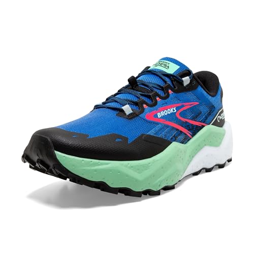 Brooks Men’s Caldera 7 Trail Running Shoe - Victoria Blue/Black/Spring Bud - 9.5 Medium by Brooks - Used condition - US$136.86