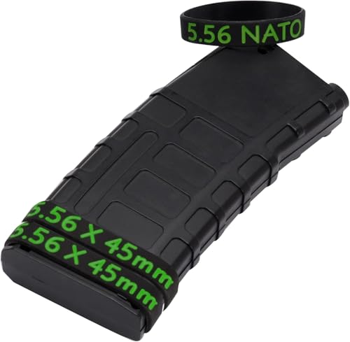 Ideagle Magazine Marking Bands for 5.56, 10 Pack NATO Mag Bands 5.56×45mm - Identifiable Elastic...