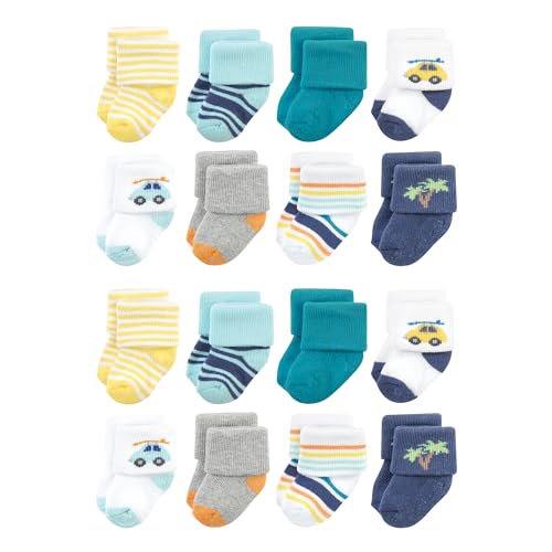 Image of Hudson Baby Unisex Baby Cotton Rich Baby Terry Socks 16-Pack