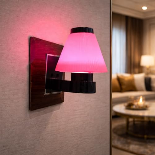 Image of GURUSOAMI Small lamp Type 2 Pin Night Lamp 0.5 Watt Plug & Play Bulb for Bedroom, Living Room, Zero Watt Light Direct Socket use for Night (Pink, 1)