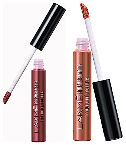 Image of LAKME Forever Matte Liquid Lip Colour, Nude Dream, 5.6ml & LAKME Forever Matte Liquid Lip Colour, Nude Latte, 5.6ml