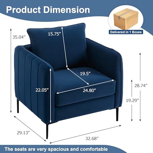 Sillón Plegable Terciopelo Azul miniatura 3