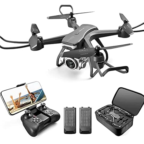 4DRC V14 Drone with Camera for Adults and Kids,1080P HD WiFi FPV Live Video,RC Quadcopter Helicopter Beginners Toys, Altitude Hold,Headless Mode,Trajectory Flight and 2 Batteries and Carrying Case Cover