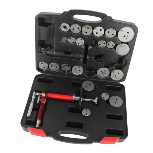 Klanata Kit de herramientas de retroceso de pistón de pinza de freno de 24 piezas - Construcción de acero 45, 118 PSI, ajuste universal de alta eficiencia para automóviles