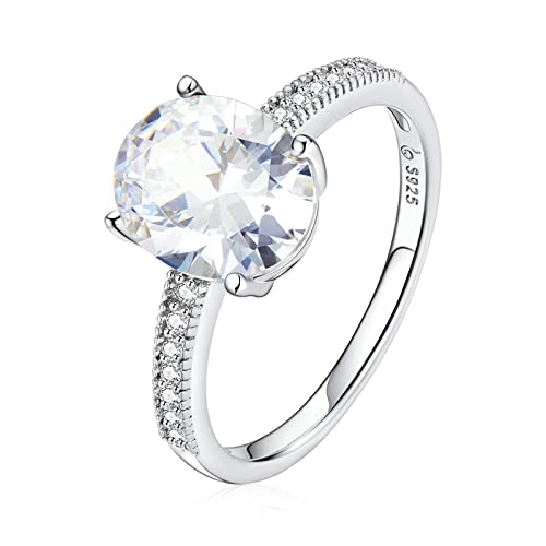 Bague en pierre pour femmes : anneau transparent d'amour pur pour fiançailles