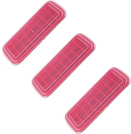 KIT 3 Forma forminha de Silicone Gelo Papinha Trufa Suco com Tampa 24 cubos cada CORES SORTIDAS