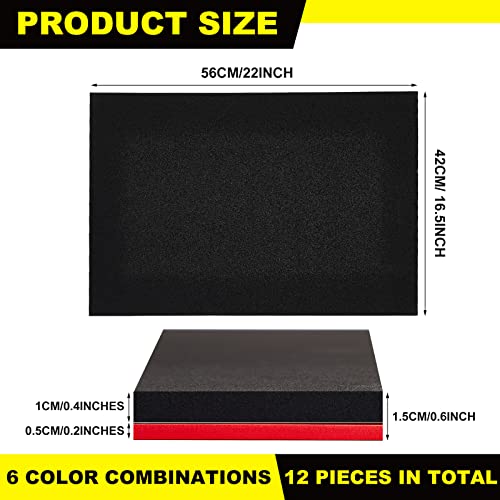 3 Sets Tool Box Foam, Tool Foam Organizers, Tool Box Liner Adjustable Shadow Foam, Non Slip Foam Tool Organizer Toolbox Drawer Liner Mat (16.5 X 22 Inch) #TOP1