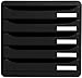 Produktbild Exacompta 309714D Premium Ablagebox mit 5 Schubladen für DIN A4+ Dokumente. Stapelbare Schubladenbox mit hoher Kapazität für mehr Platz auf dem Schreibtisch Big Box Plus EcoBlack Schwarz