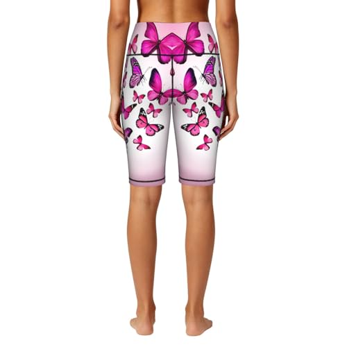 Legging confortable taille haute motif papillon anti-pression