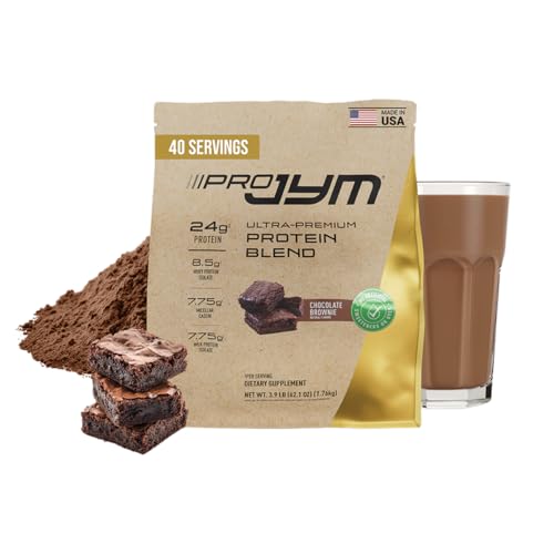 Pro JYM Natural Chocolate Brownie Protein Powder Blend - Whey Protein Isolate, Casein, & Milk Protein Isolate, for Men & Women Recovery Shakes | JYM Supplement Science | 45 Servings