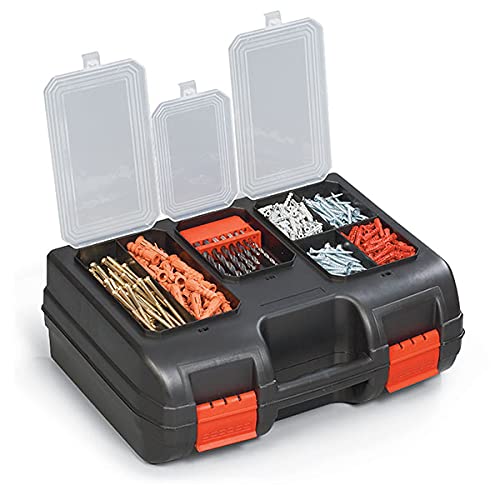 Organizer Hand tool bag | Hardware Box Storage | Excellent for Screws | Small Parts | Black/Red | 15.94"L x 11.81"W x 6.10"H by Onuva