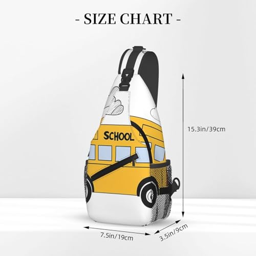 School Bus Multi Functional Adjustable Single Shoulder Crossbody Bag,Casual Chest Bag, Suitable For Daily Travel,Unisex3