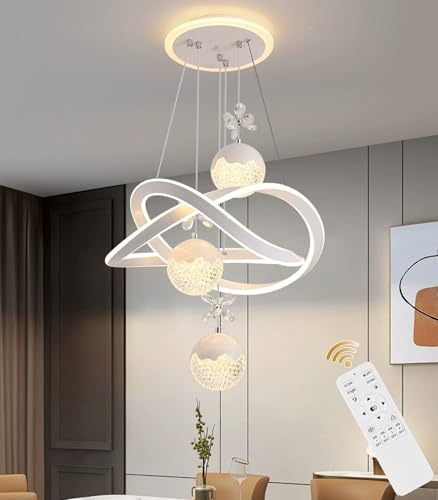 Suspension LED moderne en cristal dimmable avec télécommande pour ajuster l'ambiance lumineuse