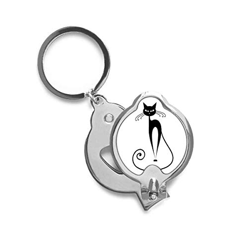 Coupe-ongles silhouette chat noir de haute précision avec finition en acier durable DIYthinker
