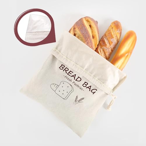 Bread Bags for Homemade Bread, Extra Large Bread Bags Plastic Lined 20