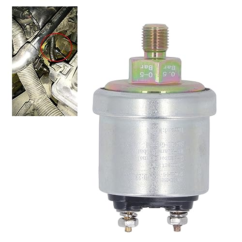 Sensore Pressione Olio per Motore Auto, 0-5 Bar, Attacco 1/8NPT e M10x1, Ottone, Trasmettitore per Manometro