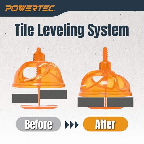 Image of POWERTEC Tile Leveling System 1 /16 inch Threaded Spacer Clips, Flat Base Strap for Spacing and Leveling Tiles 100 Pieces (72107)