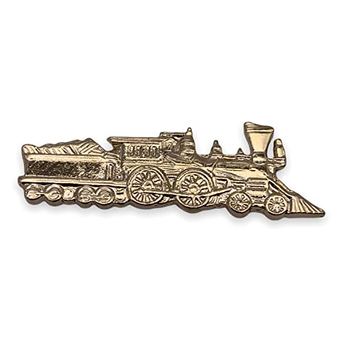 StockPins Gold Train Lapel Pin – Vintage Railroad and Steam Train Souvenir Pin – Perfect for Backpacks, Hats, and Jackets – Made in USA