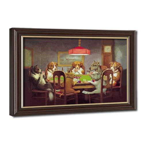 Chiens jouant au poker toile Coolidge idéale pour décoration salon et bureau