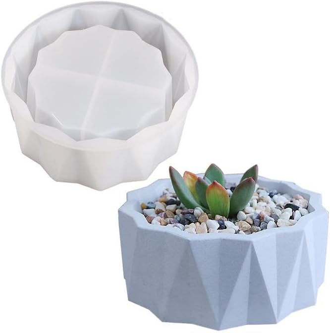 Molde de silicona para macetas de bricolaje, plantas suculentas de concreto, jarrón de yeso, moldes de cemento, molde de arcilla, soporte para
