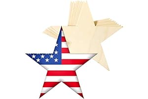Qunclay 8PCS Large Wooden Star Cutouts - Patriotic Day