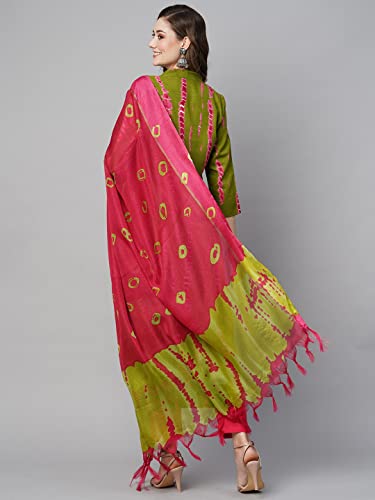 Image of ANNI DESIGNER Women Cotton Blend Kurta with Pant & Dupatta