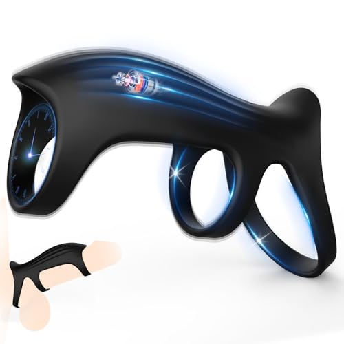 Vibrating Cock Ring for Couples 10 Vibration Modes Penis Ring Half-Wrapped Penis Extender Sleeve G-Spot & P-Spot Stimulation Waterproof Silicone Adult Toy for Men & Couples Pleasure