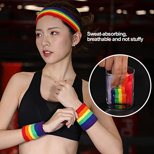 XAMIO Conjunto De Pulseiras Elásticas Esportivas, Faixas De Pulso Listradas 3 Peças Absorção De Umid