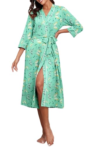 Image of PrinStory Womens Robe Long Knit Bathrobe Lightweight Soft Robes Ladies Bath Robe