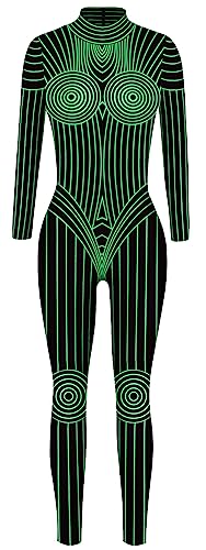 Combinaison squelette femme 3D élastique et moulante Halloween