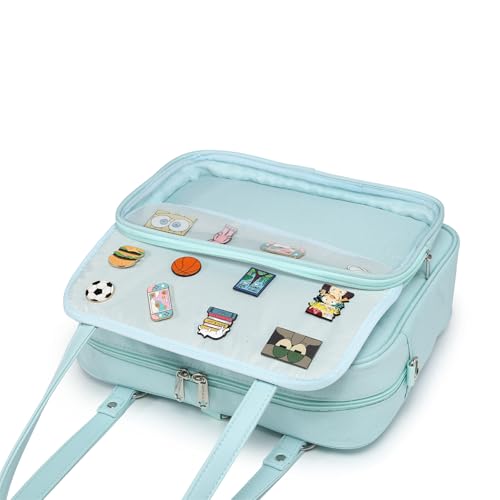 Image of Oxford Ita Bag Crossbody Shoulder Bag Satchel Messenger Backpack Multi-Purpose Pins Display