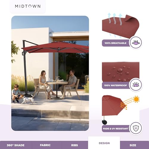 Image of Midtown Umbrellas Grande Square - 9 x 9 Ft Cantilever Umbrella